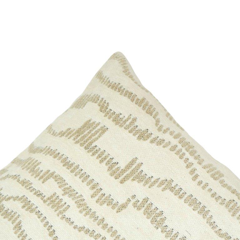 Ivory Beige Jacquard Cushion Cover | Textured Woven Geometric Design | 45x45 cm - Bulk manufacturer & supplier from Panipat, India