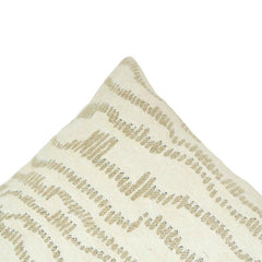 Ivory Beige Jacquard Cushion Cover | Textured Woven Geometric Design | 45x45 cm