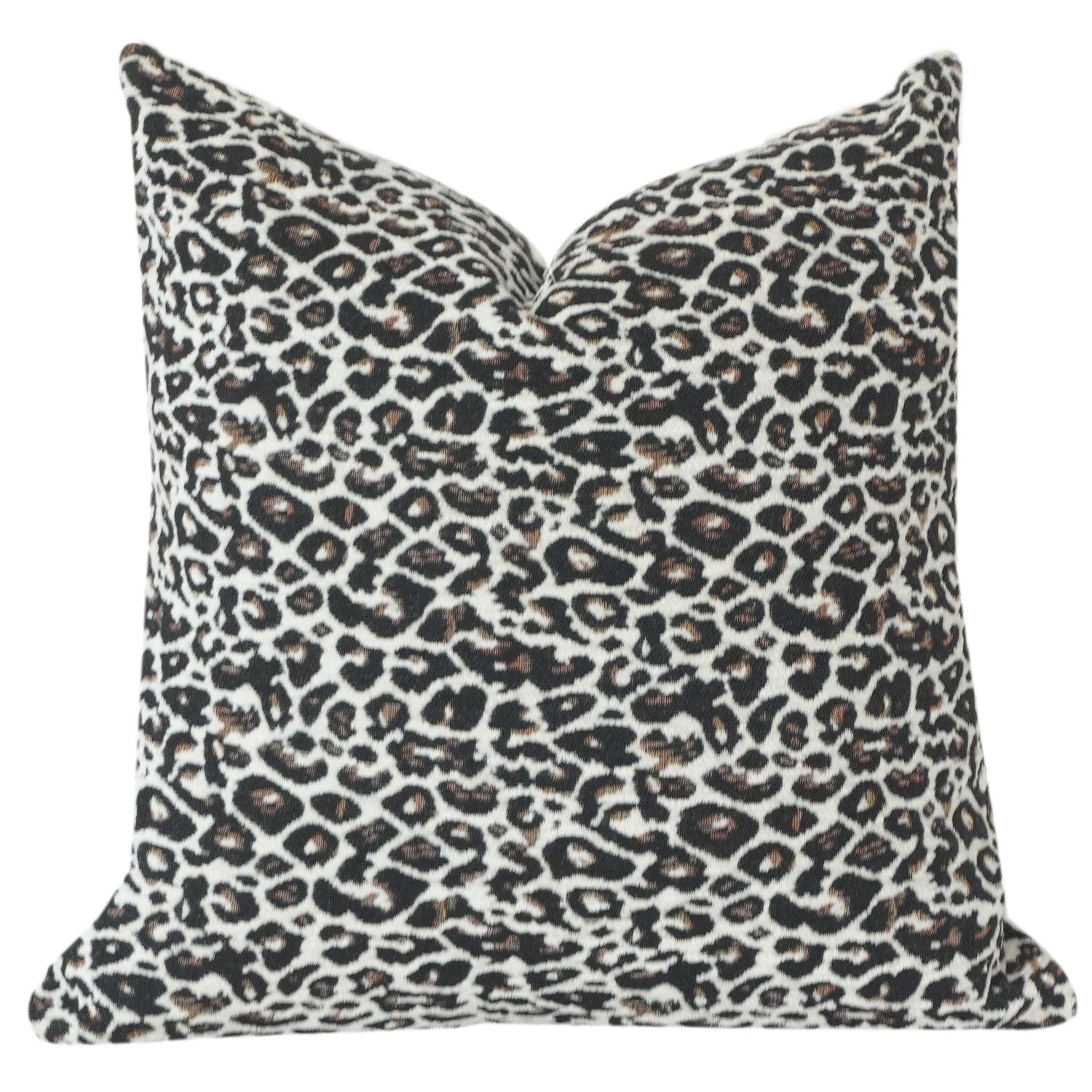 Luxury Leopard Print Jacquard Cushion Cover | Textured Animal Print Pillow Cover | 18x18 Inch Decorative Throw Cushion
