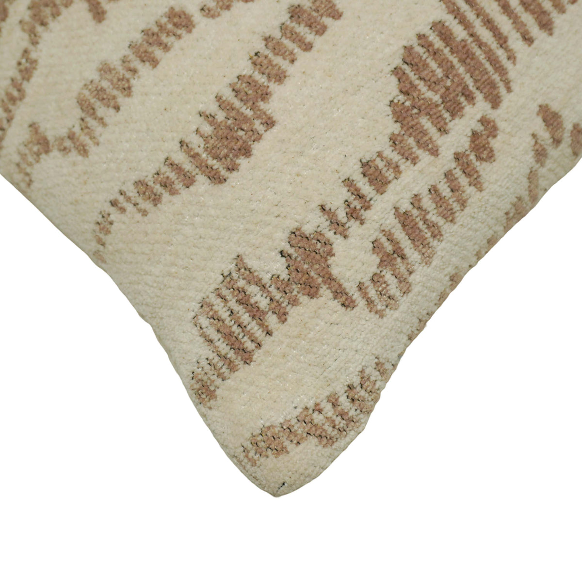 Textured Jacquard Cushion Cover 45x45 cm – Abstract Woven Pattern in Beige & Cream