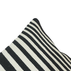 Handmade Black & White Striped Cotton Cushion Cover | Woven Boho Pillow Cover 45x45 cm