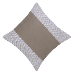Handwoven Textured Taupe & Ivory Cushion Cover – 45 x 45 cm