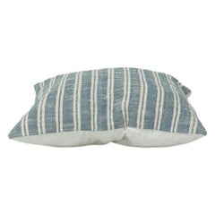 Handwoven Striped Cotton Cushion Cover 45x45 cm | Blue & White Textured Throw Pillow Cover | Modern Minimal Home Décor