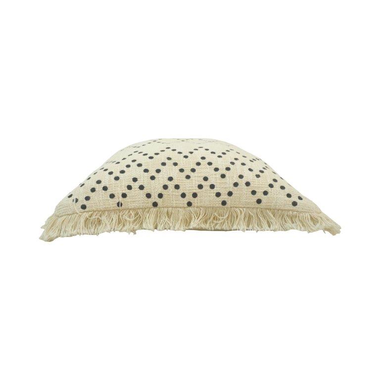 Hand Embroidered Geometric Dot Cotton Cushion Cover – 45 x 45 cm | Boho Textured Throw Pillow Cover - Bulk manufacturer & supplier from Panipat, India
