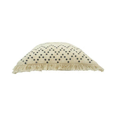 Hand Embroidered Geometric Dot Cotton Cushion Cover – 45 x 45 cm | Boho Textured Throw Pillow Cover