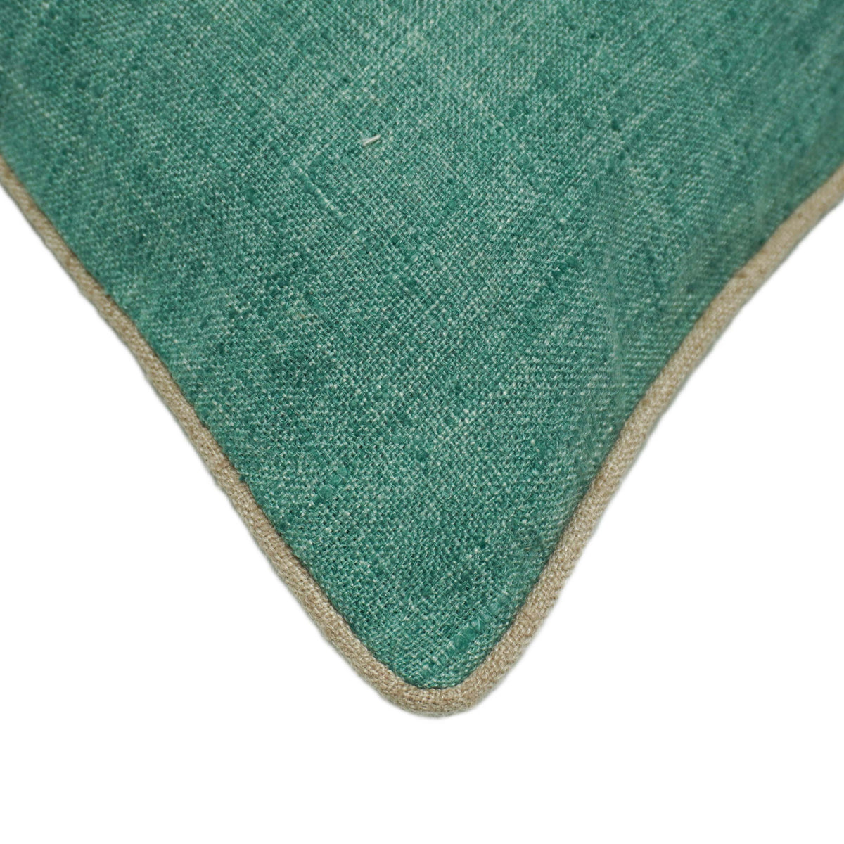 Teal Green Slub Cotton Cushion Cover – 45 x 45 cm | Textured Solid Accent Pillow Cover