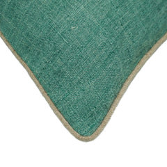 Teal Green Slub Cotton Cushion Cover – 45 x 45 cm | Textured Solid Accent Pillow Cover