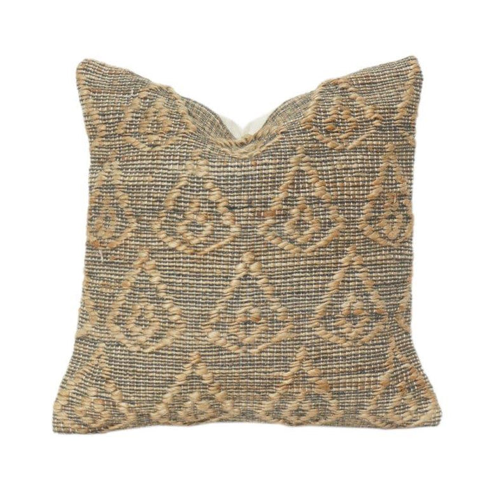 Natural Geometric Handwoven Cotton-Jute Cushion Cover 45x45 cm