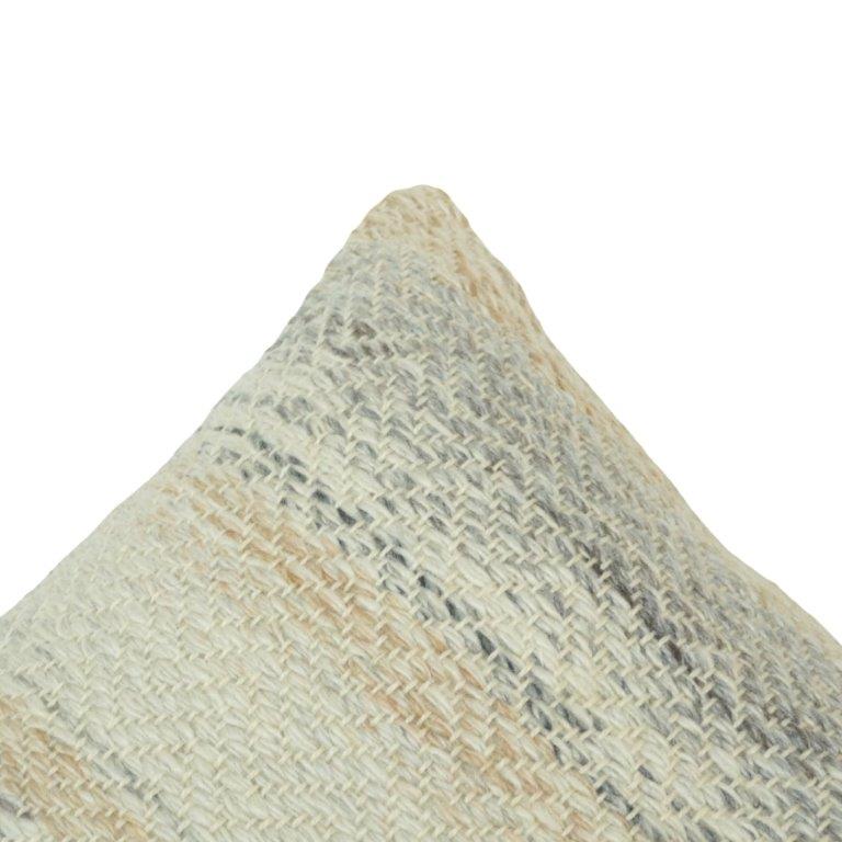 Handwoven Chevron Cotton Cushion Cover | Neutral Textured Handmade Pillow Cover 45x45 cm - Bulk manufacturer & supplier from Panipat, India