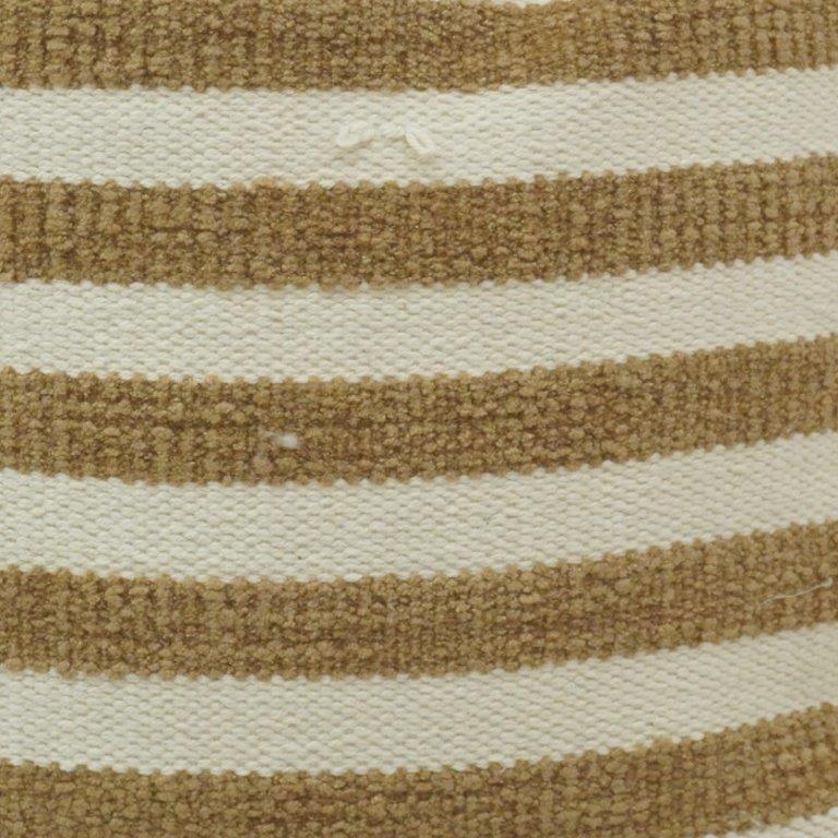 Handmade Striped Cotton Cushion Cover with Tassels – Beige & Ivory | 45x45 cm - Bulk manufacturer & supplier from Panipat, India