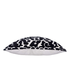 Black & White Leopard Pattern Jacquard Cotton Cushion Cover | 45x45 cm | Modern Animal Print Decorative Pillow Cover