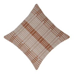 Handmade Woven Cotton Cushion Cover 45x45 cm | Textured Plaid Design | Decorative Throw Pillow Cover with Concealed Zip | Modern Boho Home Décor