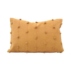 Mustard Tufted Cotton Cushion Cover – Textured Knotted Design | 35 x 50 cm
