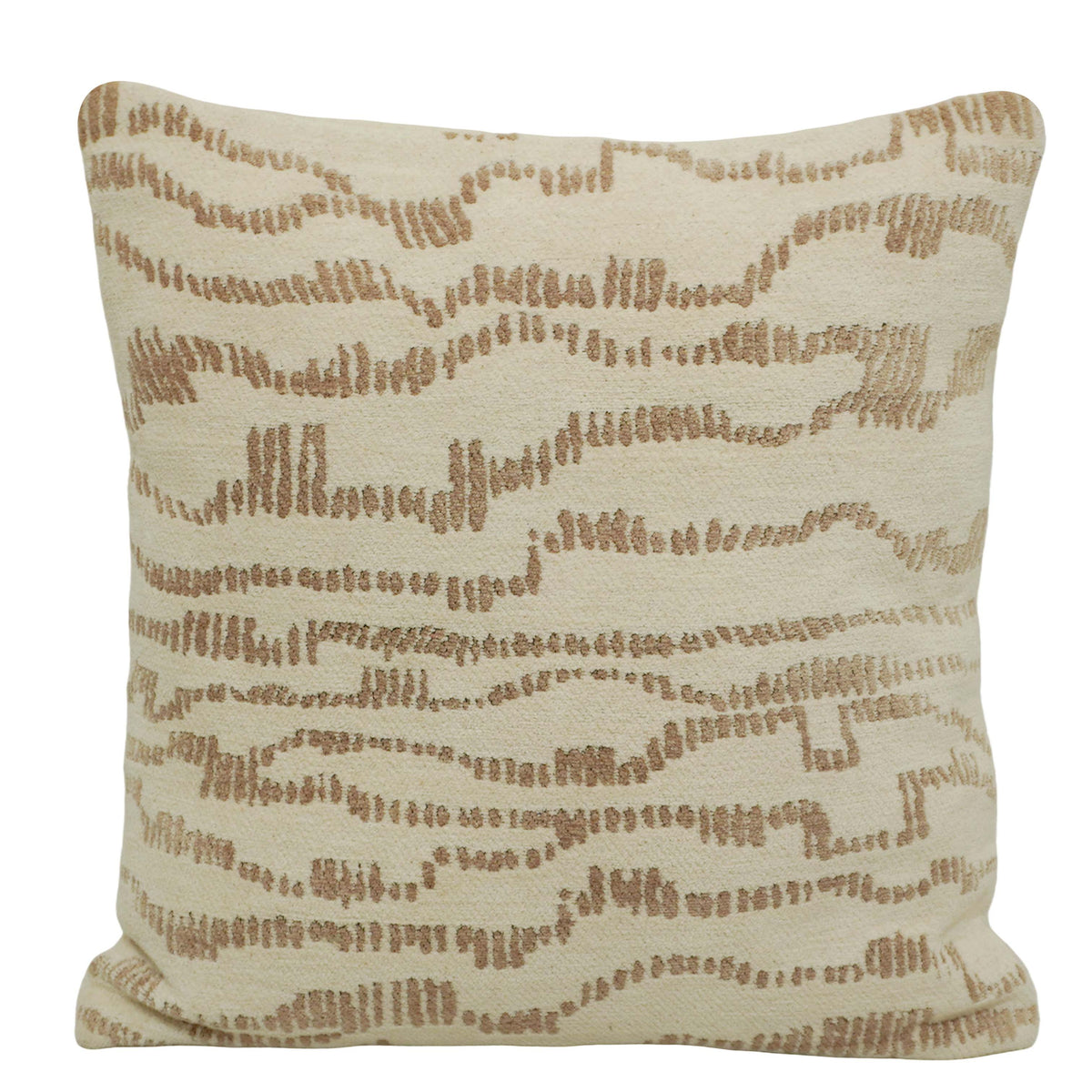 Textured Jacquard Cushion Cover 45x45 cm – Abstract Woven Pattern in Beige & Cream