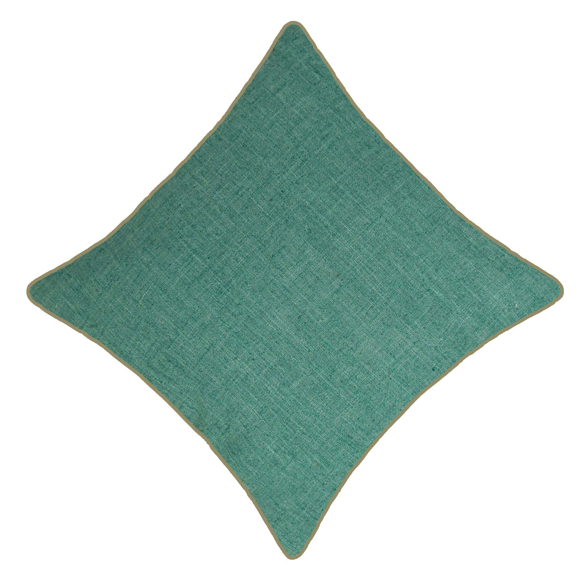 Teal Green Slub Cotton Cushion Cover – 45 x 45 cm | Textured Solid Accent Pillow Cover
