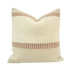 Handmade Cotton Textured Cushion Cover 45x45 cm | Woven Bobble Design | Neutral Beige Decorative Throw Pillow Cover