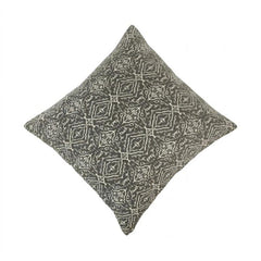Charcoal Grey Geometric Jacquard Cotton Cushion Cover | 45x45 cm Decorative Throw Pillow Cover