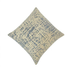 Jacquard Cotton Cushion Cover 45x45 cm – Abstract Woven Pattern in Ivory & Blue