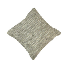 Wave Texture Embroidered Cotton Cushion Cover – Sage Beige | 45x45 cm Decorative Throw Pillow Cover