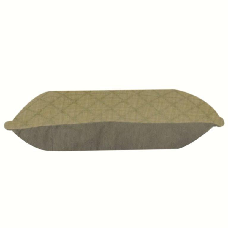 Olive Green Geometric Embroidered Cotton Cushion Cover | Textured Diamond Pattern | 18x18 Inch Decorative Pillow Case