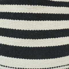 Handmade Black & White Striped Cotton Cushion Cover | Woven Boho Pillow Cover 45x45 cm