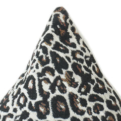 Luxury Leopard Print Jacquard Cushion Cover | Textured Animal Print Pillow Cover | 18x18 Inch Decorative Throw Cushion