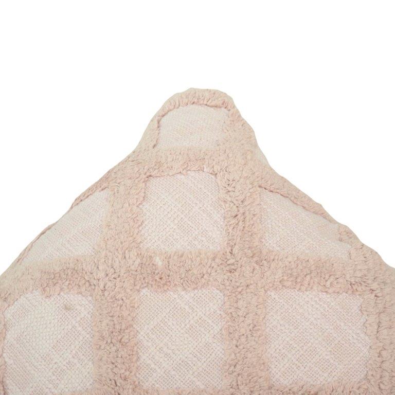 Tufted Diamond Pattern Cotton Cushion Cover – Beige Textured Throw Pillow Cover 45x45 cm - Bulk manufacturer & supplier from Panipat, India