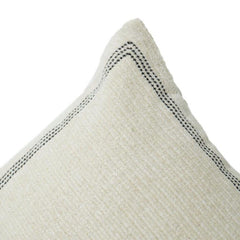 Maschinengestickter Baumwoll-Kissenbezug 45x45 cm | Minimalistisches Geometrisches Design | Neutraler Dekokissenbezug