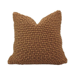 Handcrafted Bobble Textured Polyester Cushion Cover – Solid Brown | 45 x 45 cm | Decorative Throw Pillow Cover