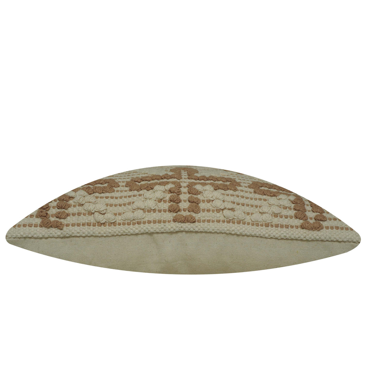 Handwoven Cotton Cushion Cover 45x45 cm | Textured Geometric Woven Design | Decorative Throw Pillow Cover | Beige & Natural | Hidden Zipper