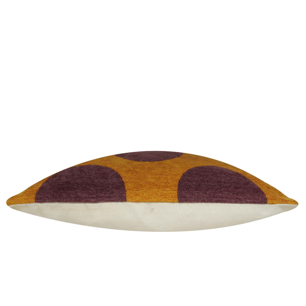 Modern Polka Dot Jacquard Cushion Cover 45x45 cm | Woven Cotton Decorative Throw Pillow Cover | Mustard & Brown | Hidden Zipper - Bulk manufacturer & supplier from Panipat, India