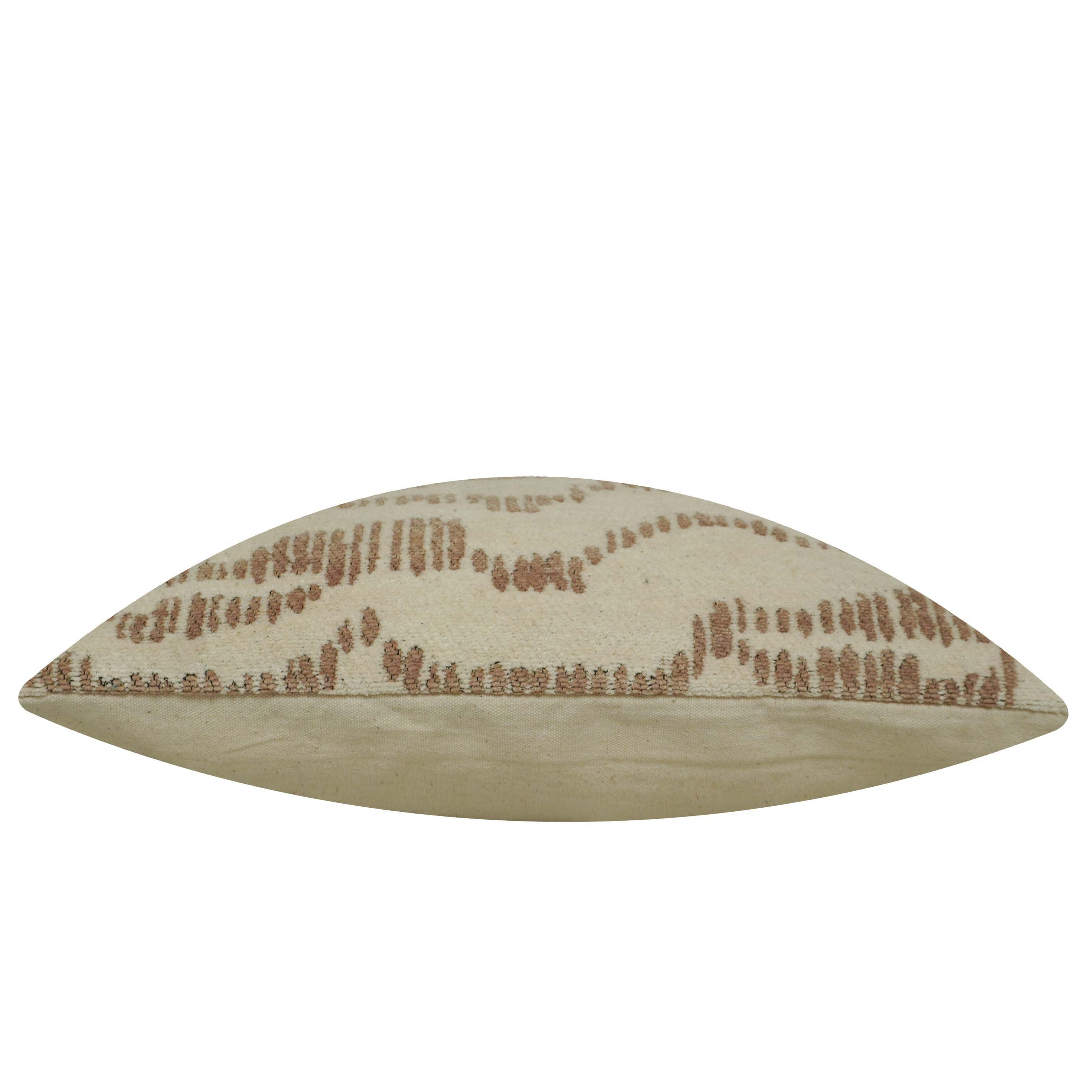 Textured Jacquard Cushion Cover 45x45 cm – Abstract Woven Pattern in Beige & Cream