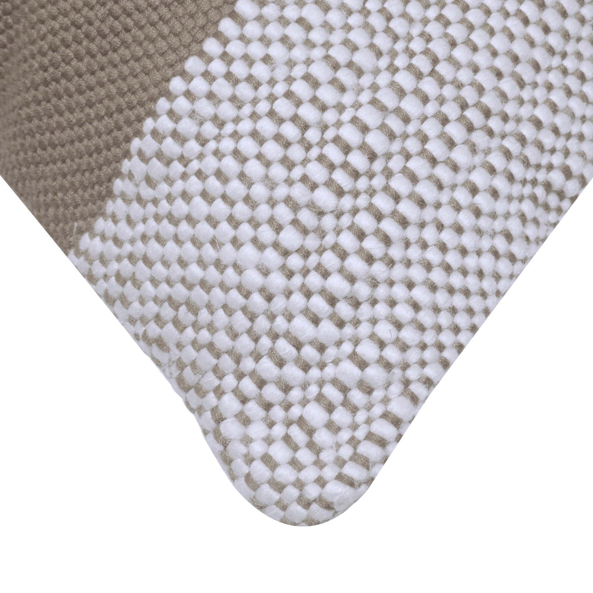 Handwoven Textured Taupe & Ivory Cushion Cover – 45 x 45 cm