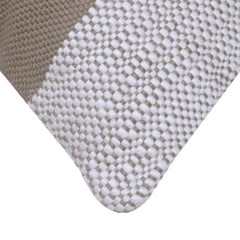 Handwoven Textured Taupe & Ivory Cushion Cover – 45 x 45 cm