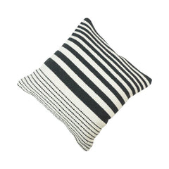 Handmade Black & White Striped Cotton Cushion Cover | Woven Boho Pillow Cover 45x45 cm
