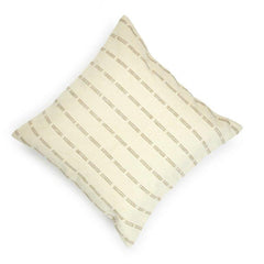 Minimal Embroidered Cotton Cushion Cover – Beige Striped Textured Design | 45x45 cm