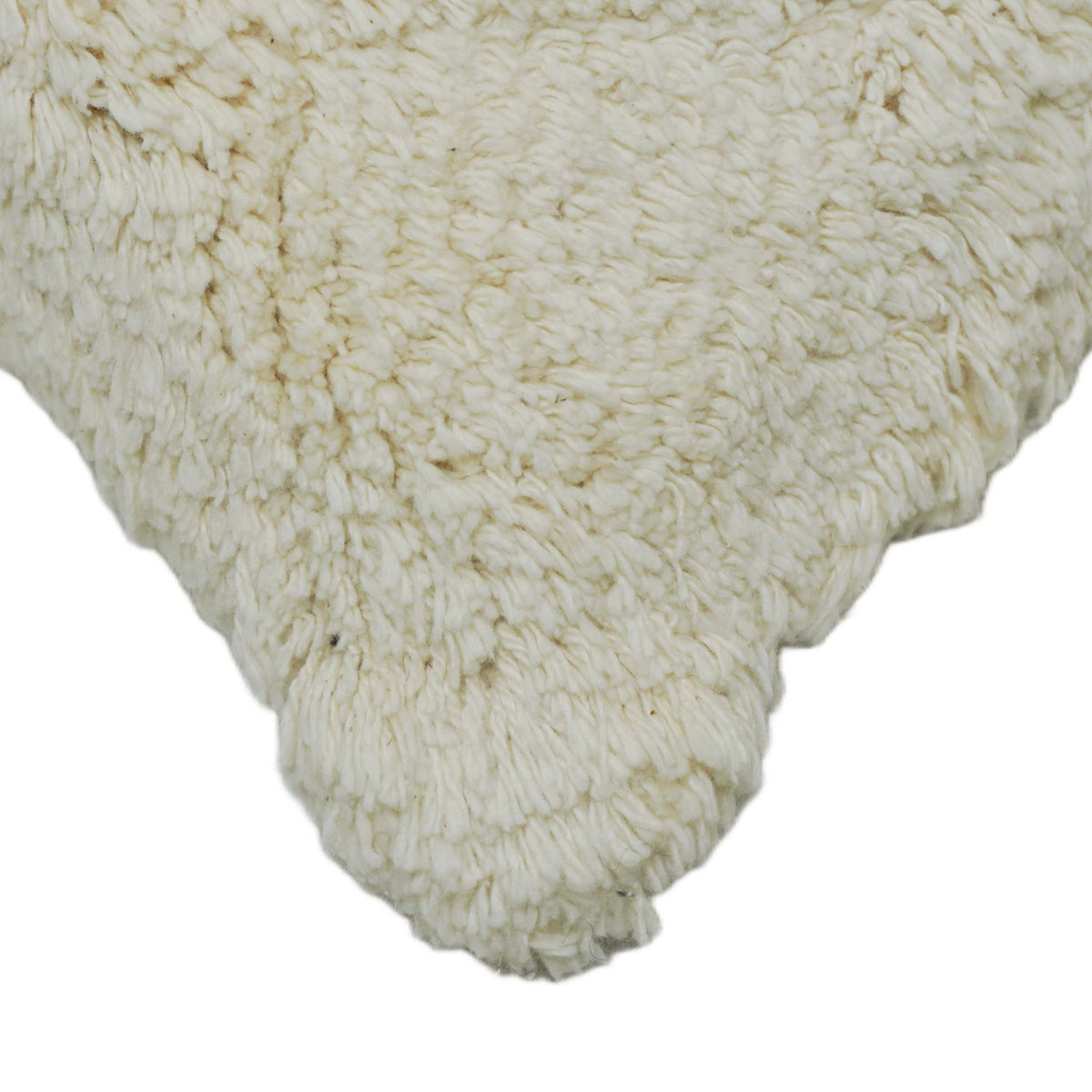 Tufted Textured Cushion Cover 45 x 45 cm – Ivory Cream Shaggy Design