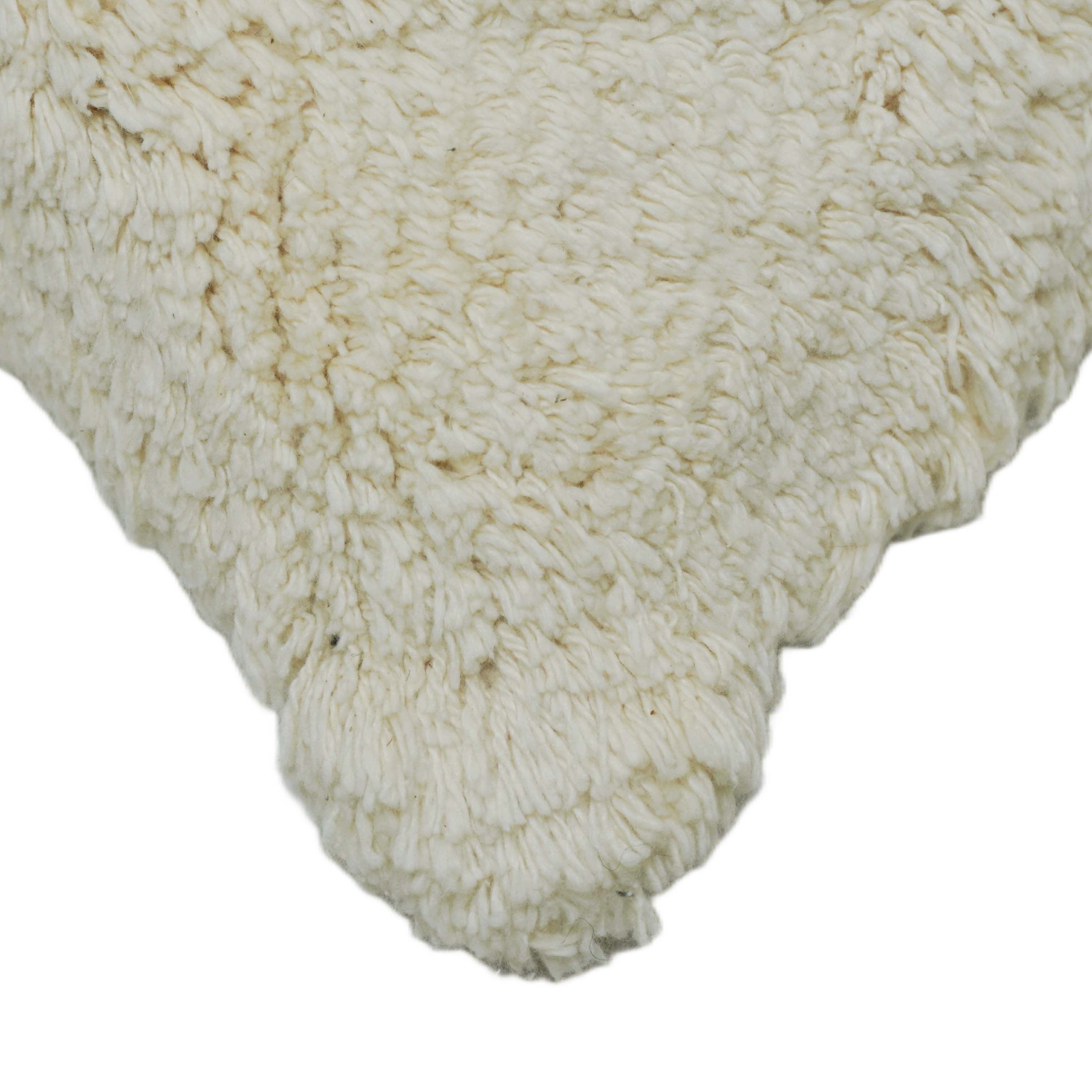 Tufted Textured Cushion Cover 45 x 45 cm – Ivory Cream Shaggy Design