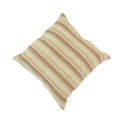 Handmade Striped Cotton Cushion Cover 45x45 cm | Neutral Woven Throw Pillow Cover | Beige Boho Decorative Cushion