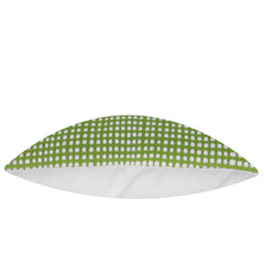 Handwoven Cotton Cushion Cover – Green & White Geometric Dot Pattern, 45 x 45 cm