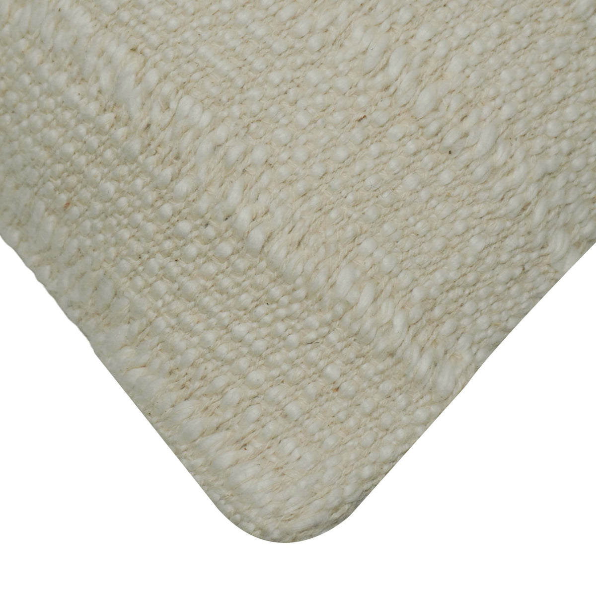 Handwoven Cotton Cushion Cover 45x45 cm | Textured Woven Throw Pillow Cover | Ivory Decorative Cushion Cover with Concealed Zipper | Boho & Modern Home Décor