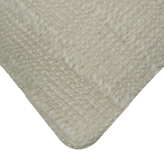 Handwoven Cotton Cushion Cover 45x45 cm | Textured Woven Throw Pillow Cover | Ivory Decorative Cushion Cover with Concealed Zipper | Boho & Modern Home Décor