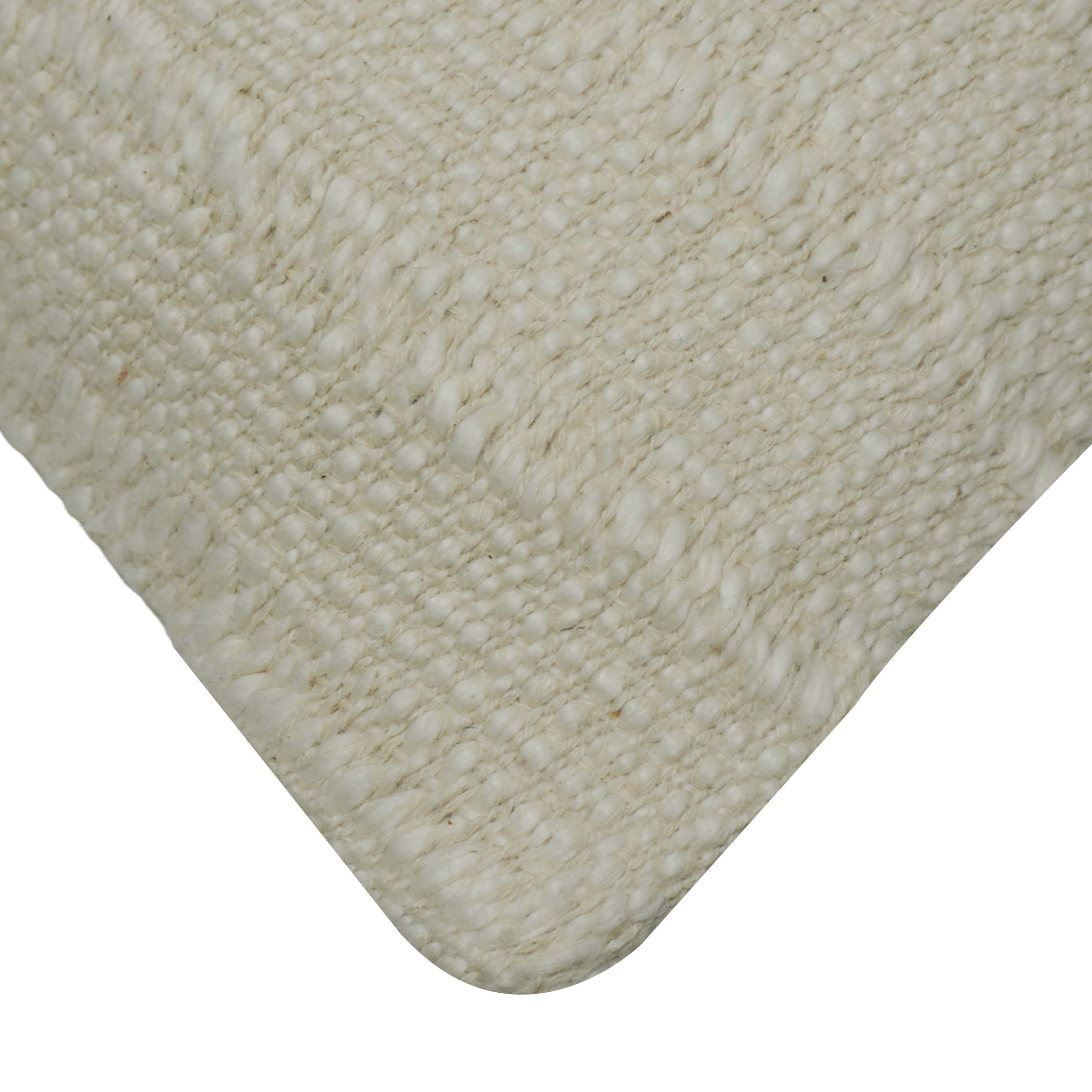 Handwoven Cotton Cushion Cover 45x45 cm | Textured Woven Throw Pillow Cover | Ivory Decorative Cushion Cover with Concealed Zipper | Boho & Modern Home Décor
