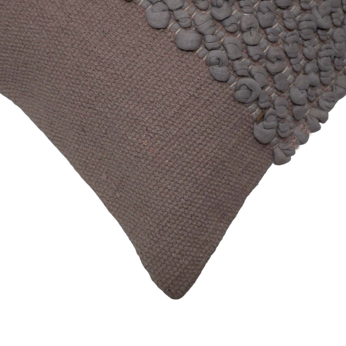 Handwoven Cotton Textured Cushion Cover 45x45 cm | Artisan Bubble Weave Decorative Throw Pillow Cover | Hidden Zip | Taupe Brown - Bulk manufacturer & supplier from Panipat, India