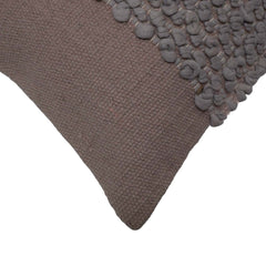 Handwoven Cotton Textured Cushion Cover 45x45 cm | Artisan Bubble Weave Decorative Throw Pillow Cover | Hidden Zip | Taupe Brown