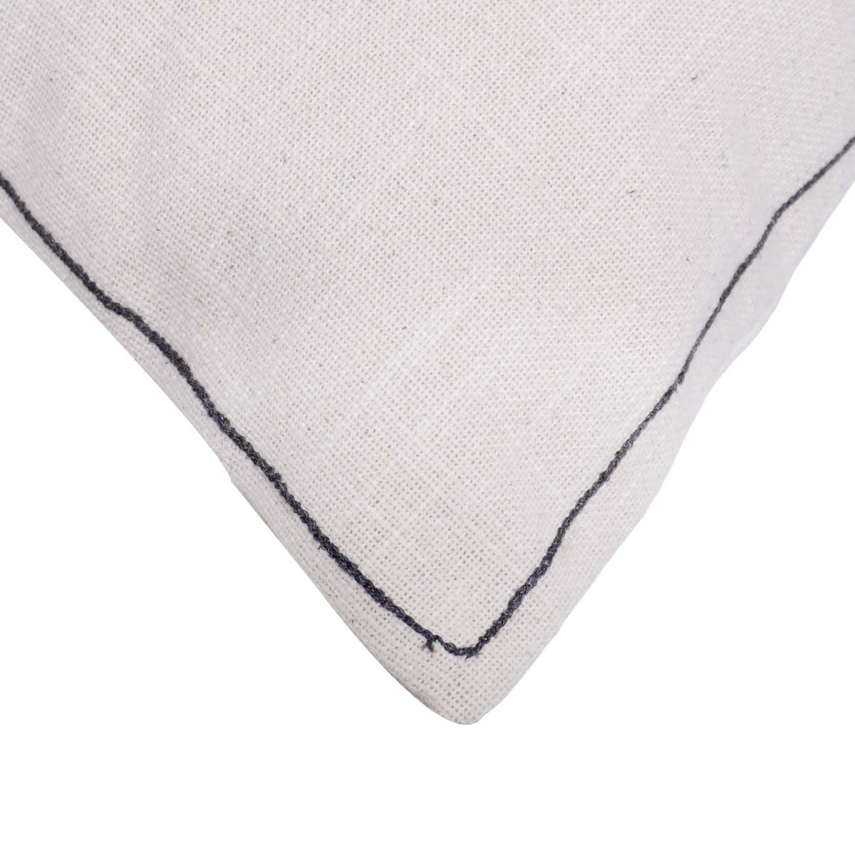 Modern Abstract Embroidered Cotton Cushion Cover 45x45 cm | Geometric Black & Grey Design | Decorative Throw Pillow Cover - Bulk manufacturer & supplier from Panipat, India