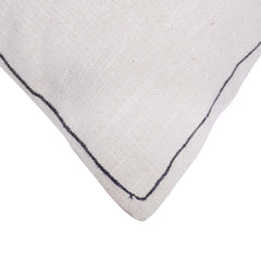 Modern Abstract Embroidered Cotton Cushion Cover 45x45 cm | Geometric Black & Grey Design | Decorative Throw Pillow Cover