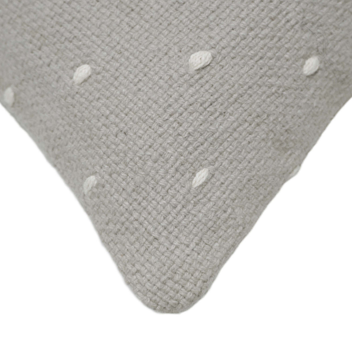 Handmade Textured Cushion Cover 45x45 cm – Grey with White Dotted Pattern
