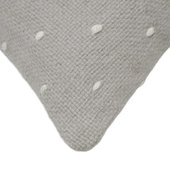 Handmade Textured Cushion Cover 45x45 cm – Grey with White Dotted Pattern