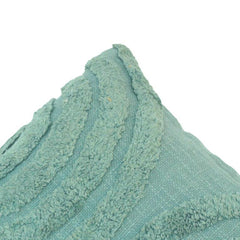 Mint Green Tufted Cotton Cushion Cover 45x45 cm | Textured Wave Design Decorative Pillow Cover